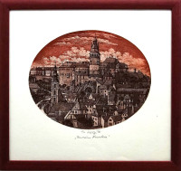 Panoráma Krumlova - Herbert Kisza - grafika